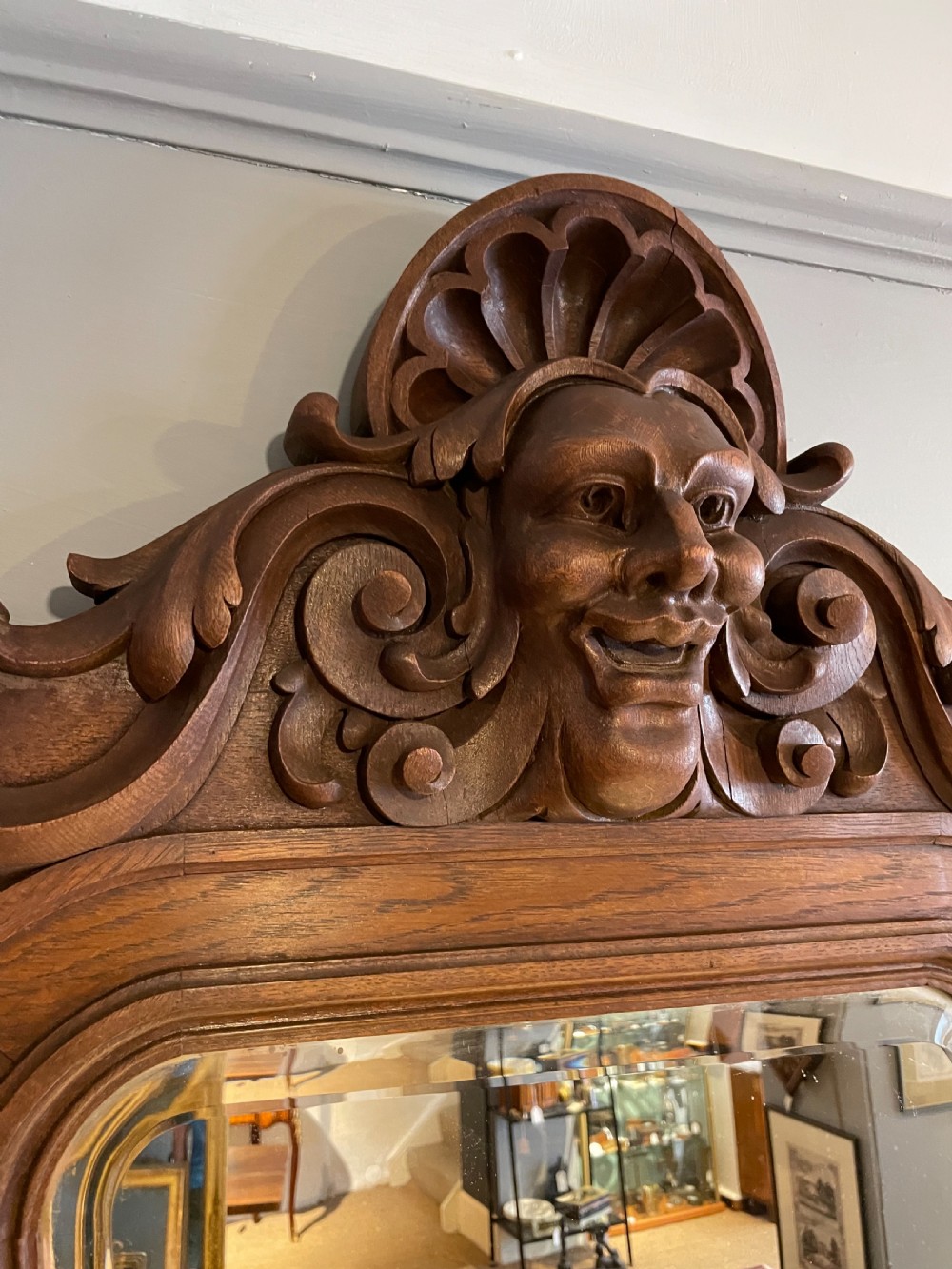 Carved oak mirror  View V