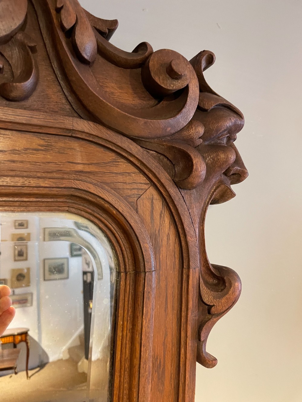 Carved oak mirror  View VI