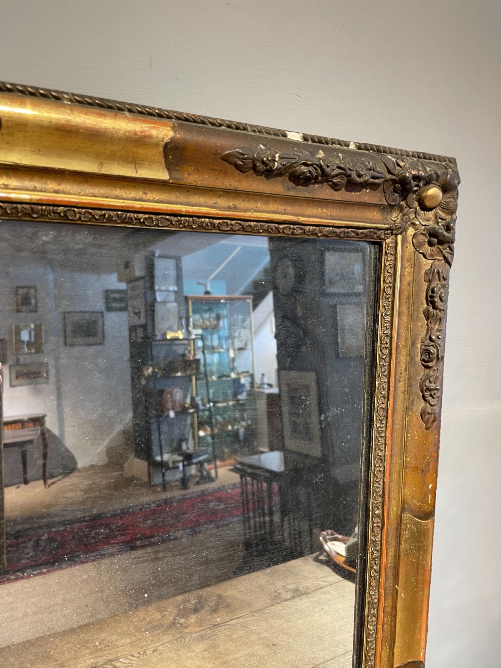 Small antique gilt mirror  28X22.5  View VI