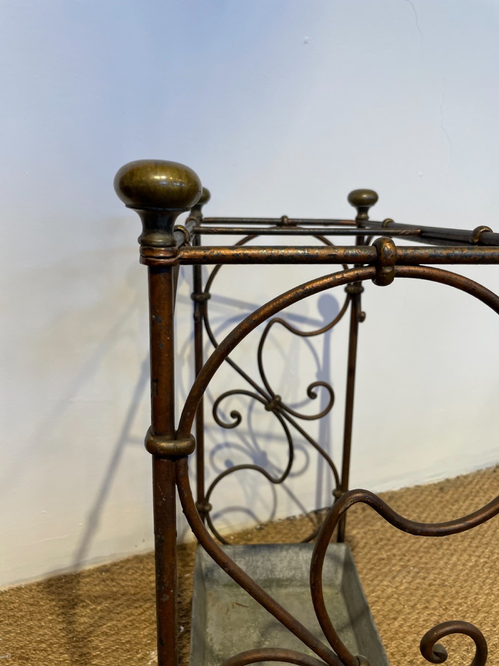 Wrought iron and brass umbrella  / stick stand  View II