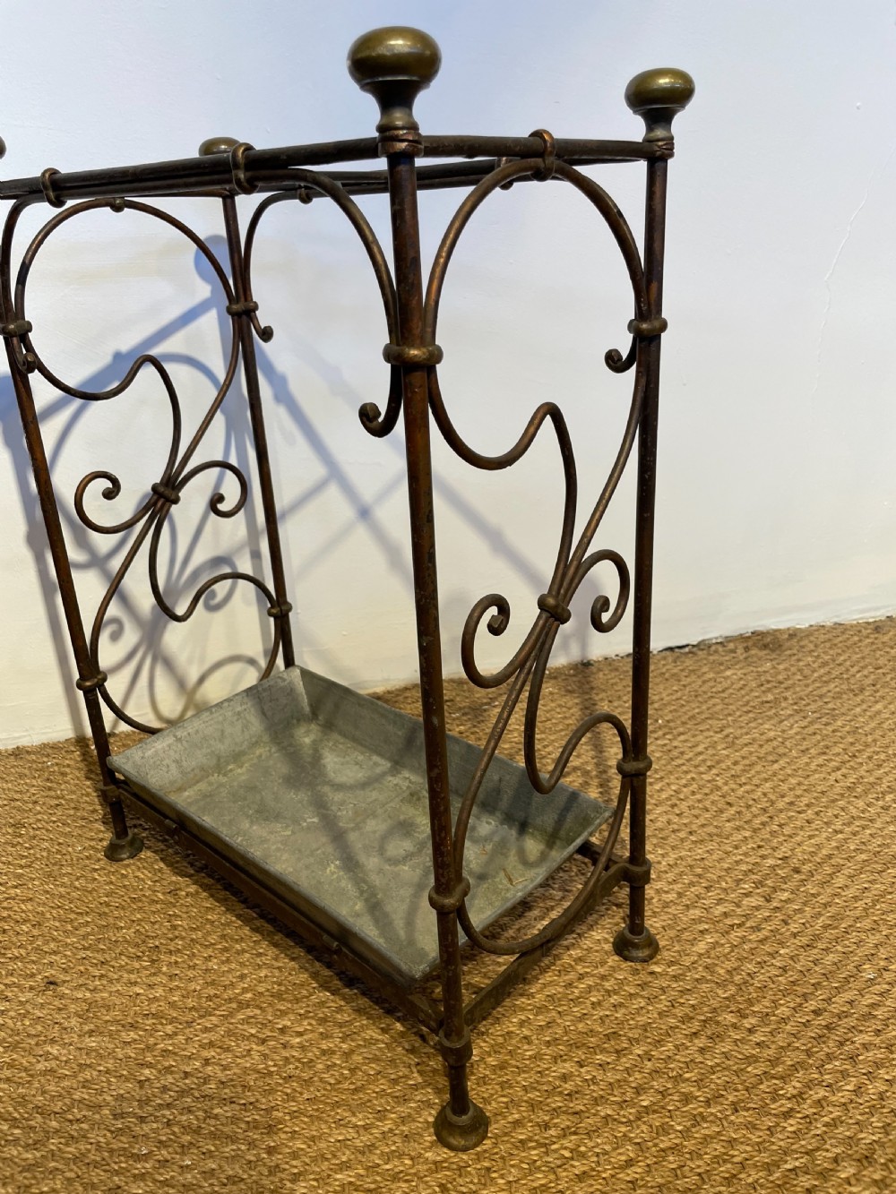 Wrought iron and brass umbrella  / stick stand  View V