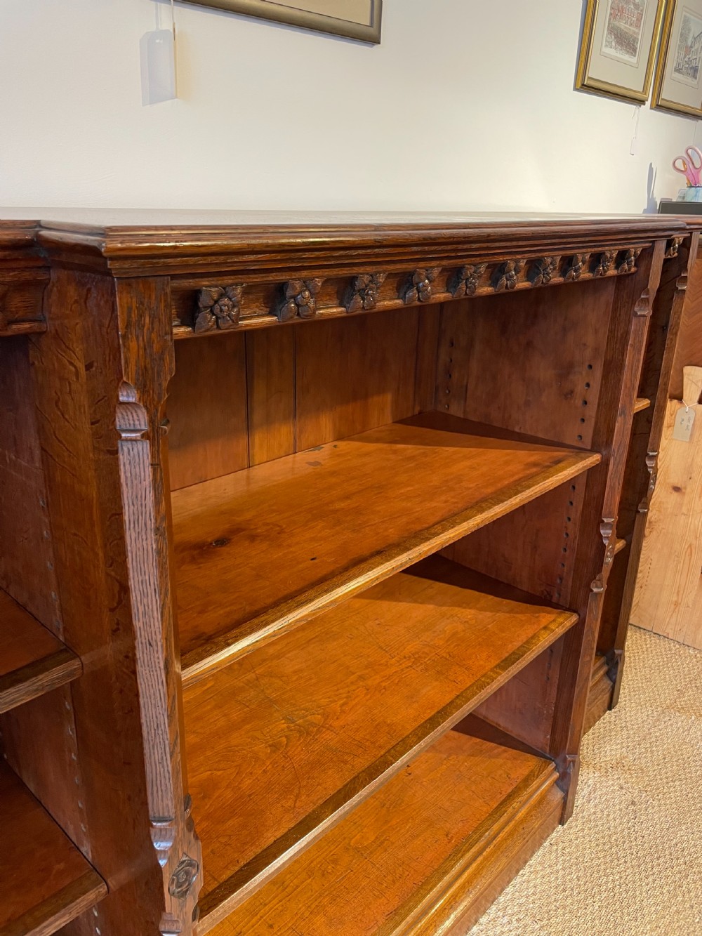 Victorian gothic style open bookcase  View III