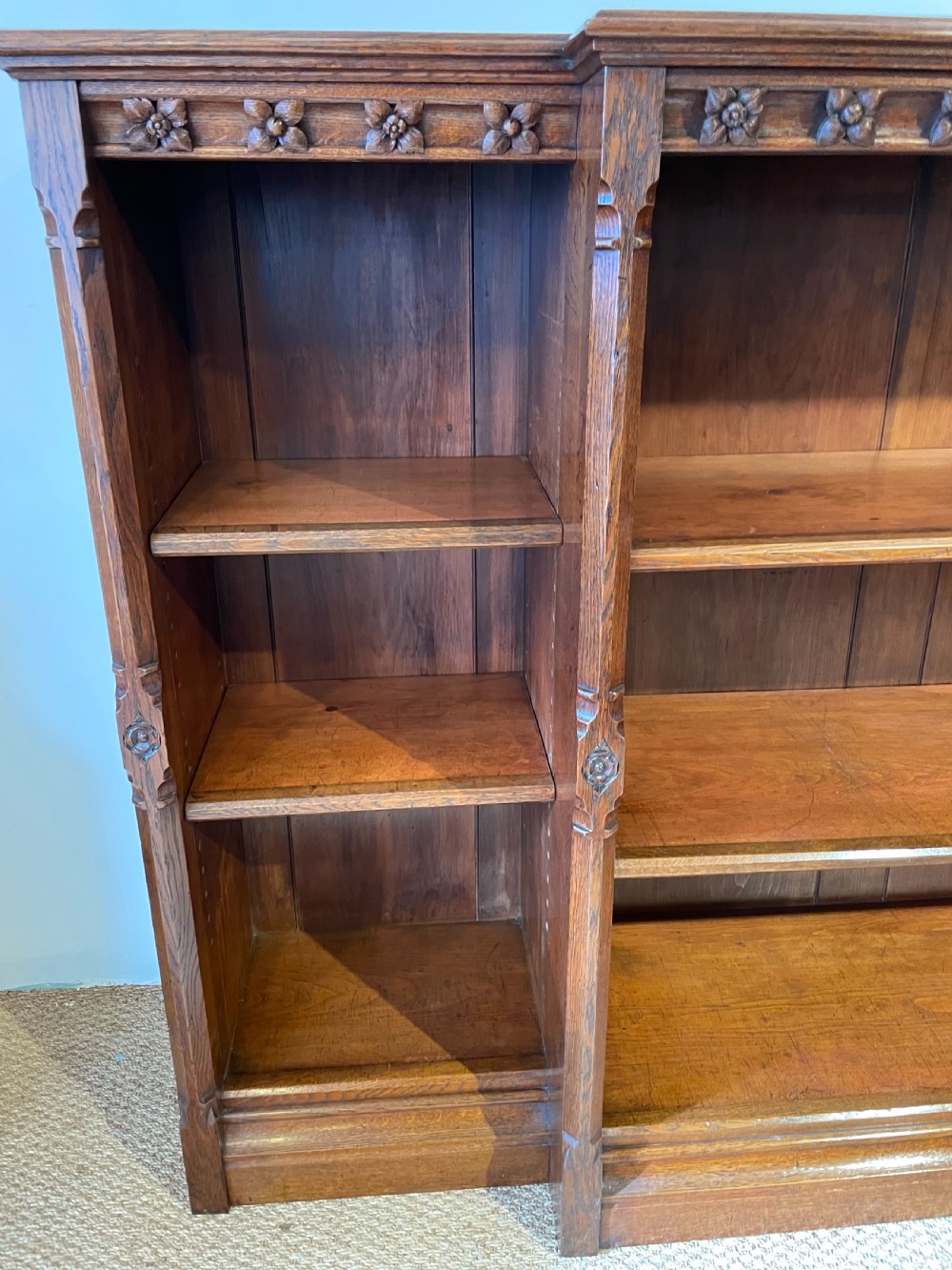 Victorian gothic style open bookcase  View IX