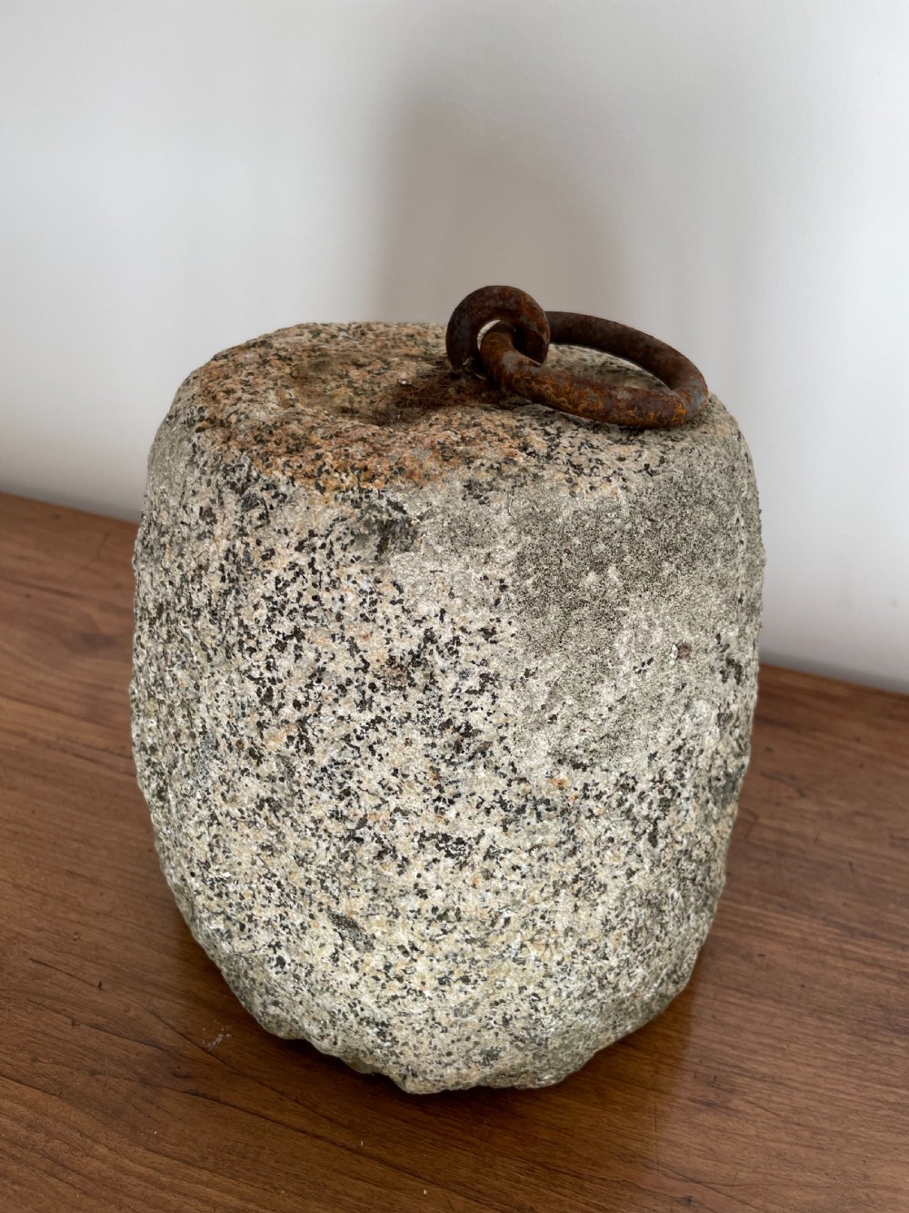 Antique granite tethering block  View II
