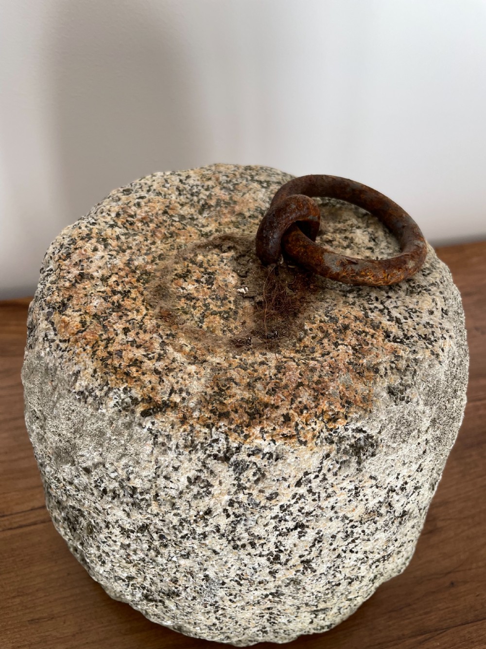 Antique granite tethering block  View III