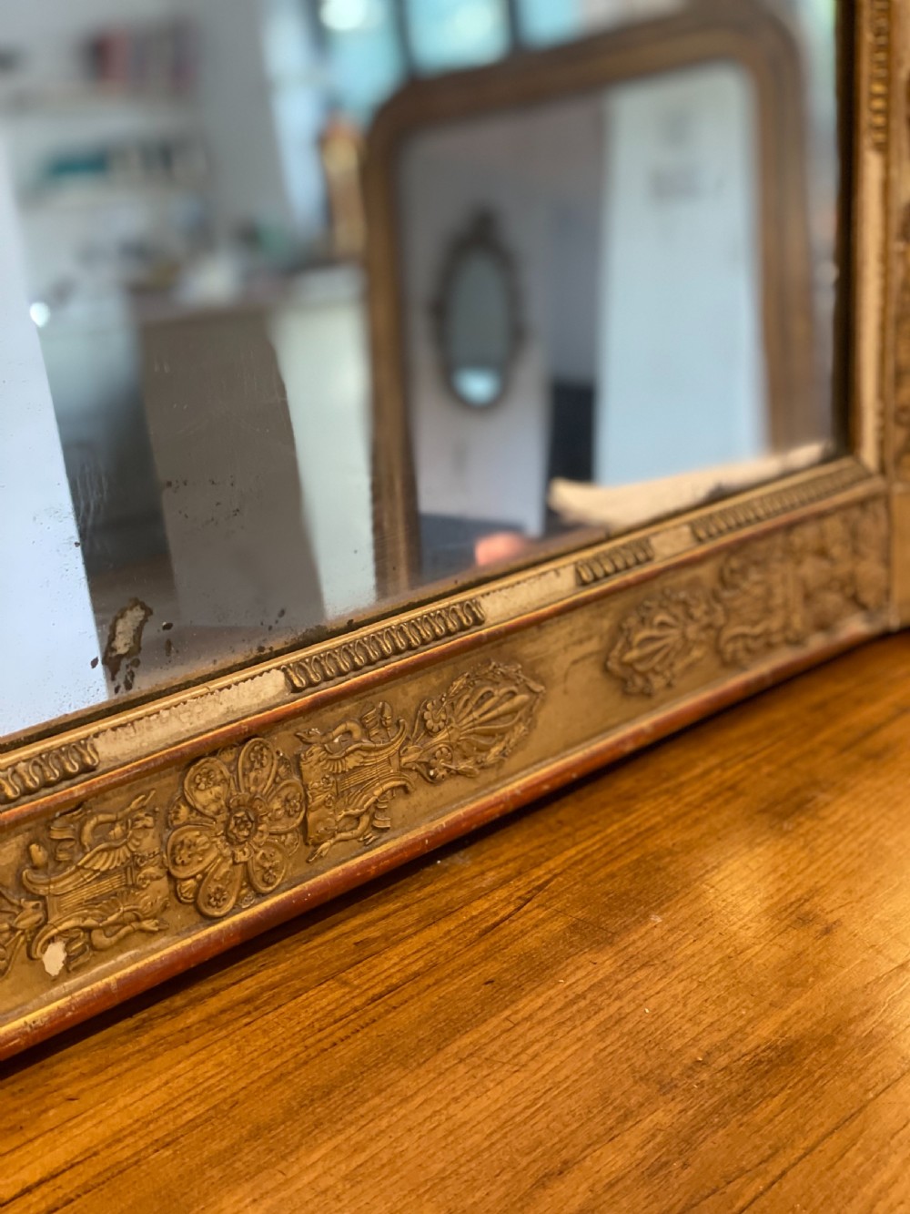 Antique gilt mirror View V