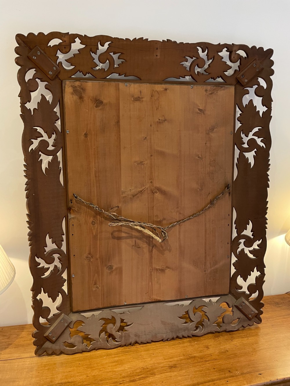 Carved walnut mirror View VI