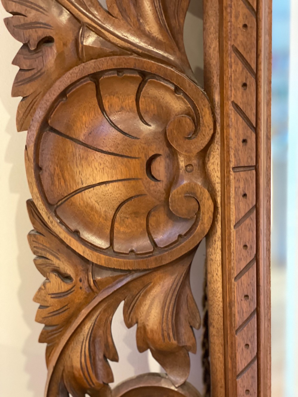 Carved walnut mirror View VII