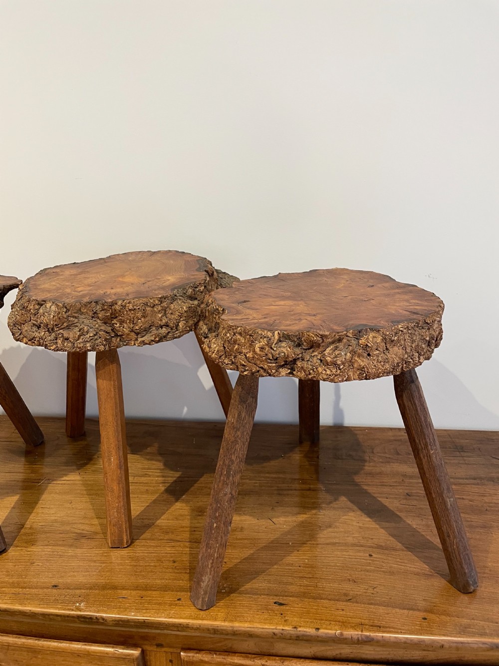 Set of 4 elm stools View II