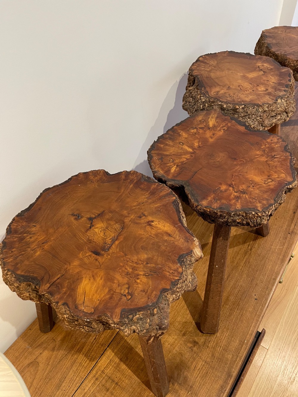 Set of 4 elm stools View IV