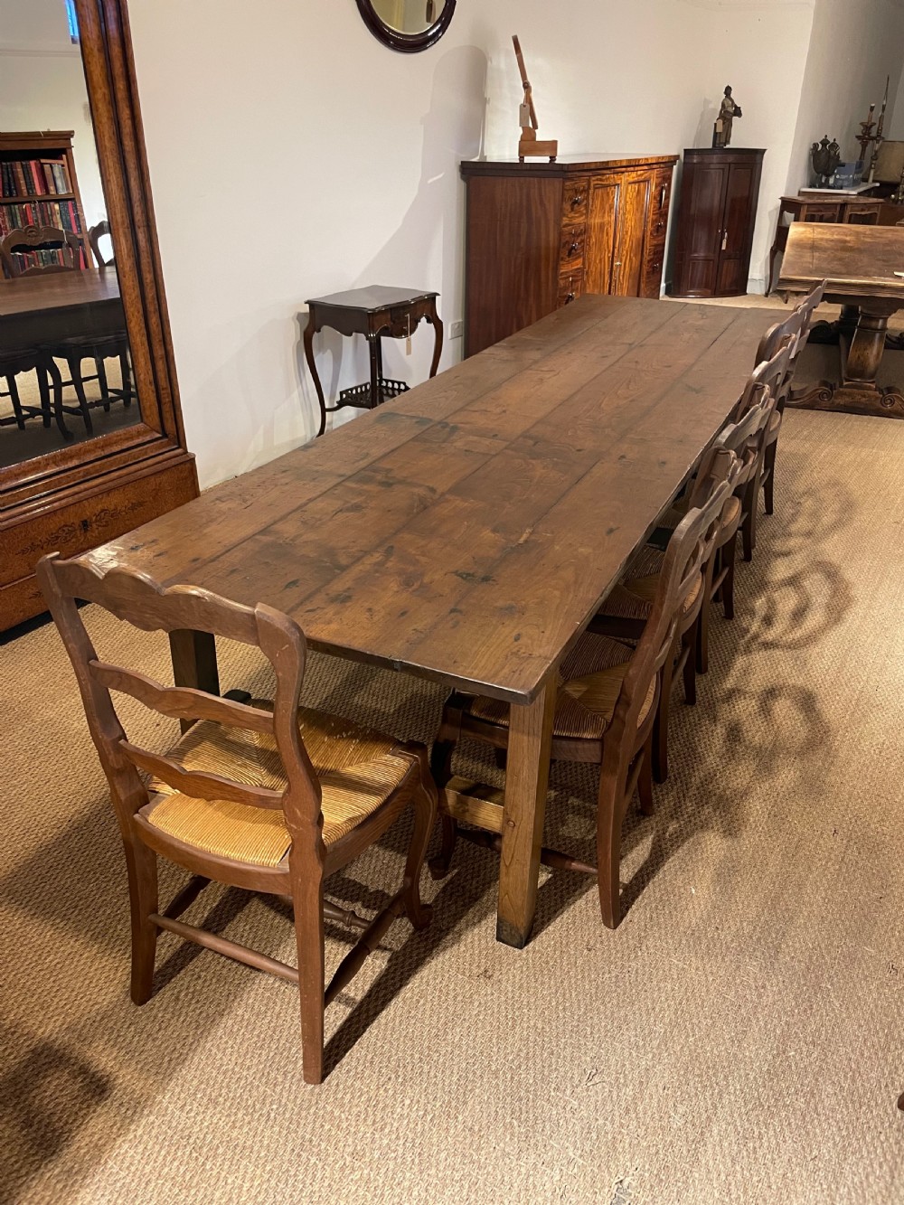 Long chestnut farmhouse table 10ft
 View X