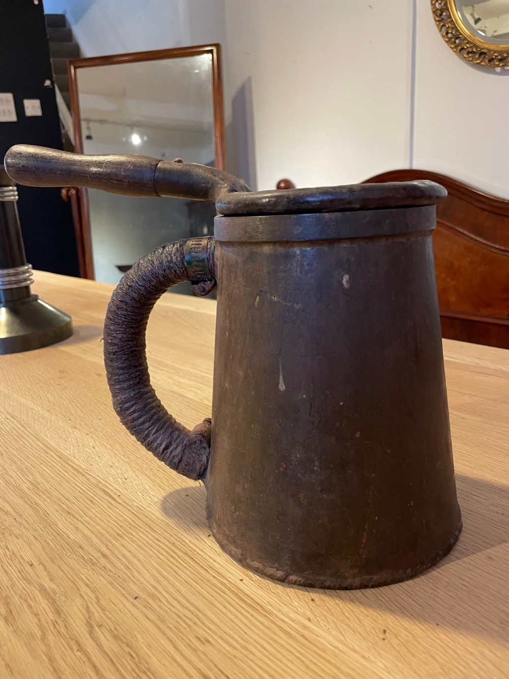Antique woodworkers glue pot  View II