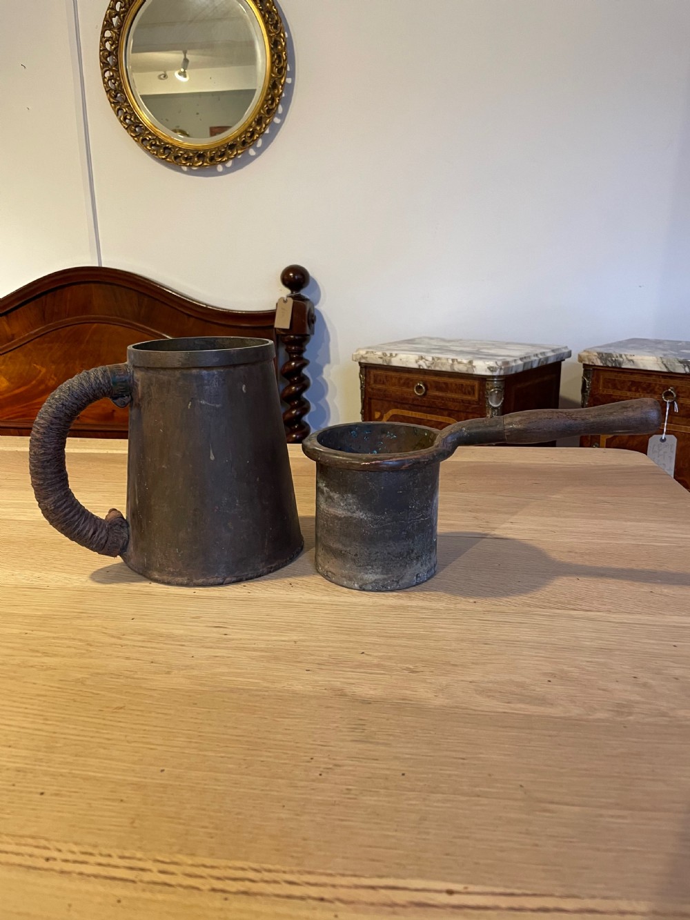 Antique woodworkers glue pot  View III