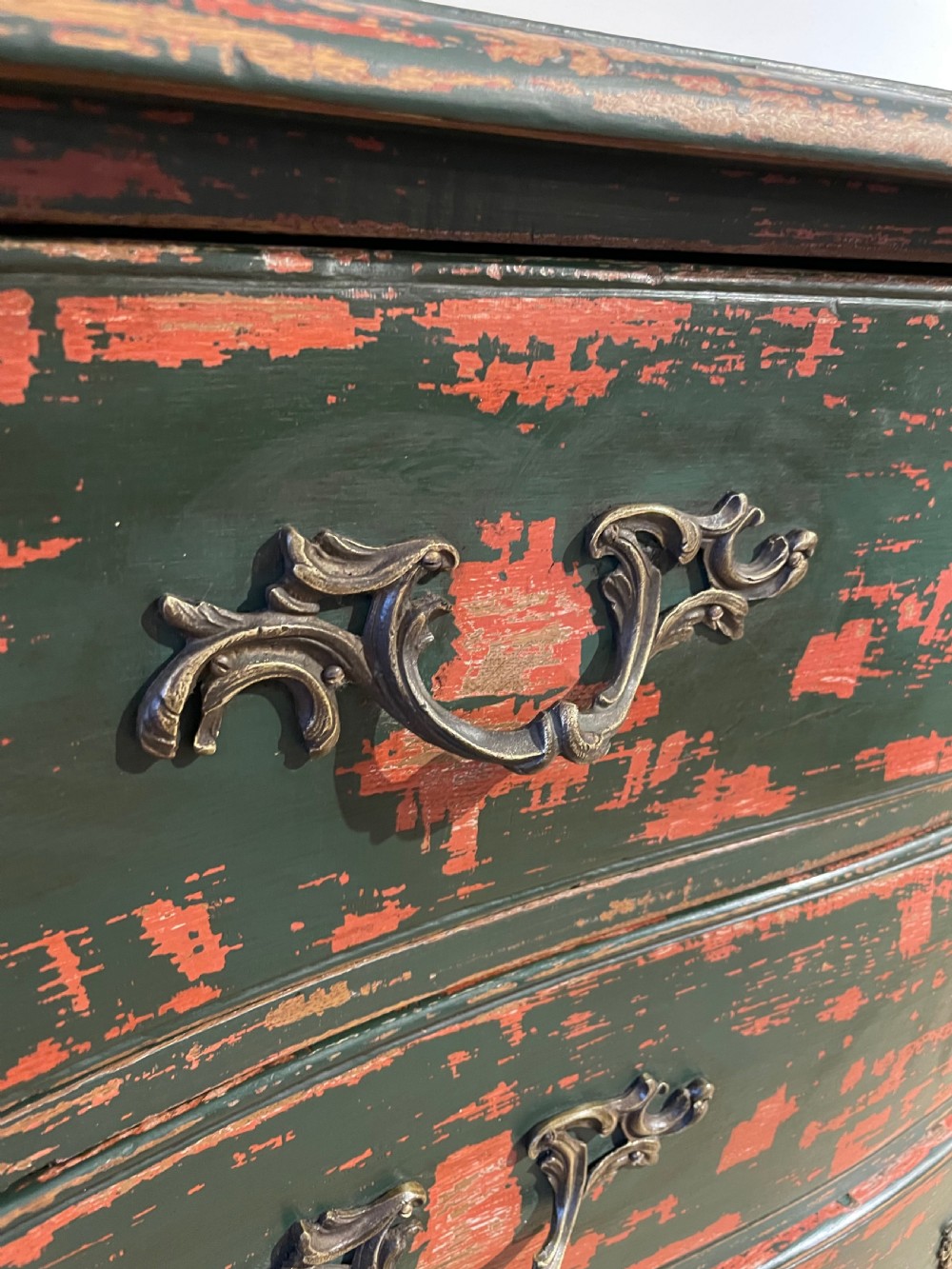 19th century painted chest of drawers  View V