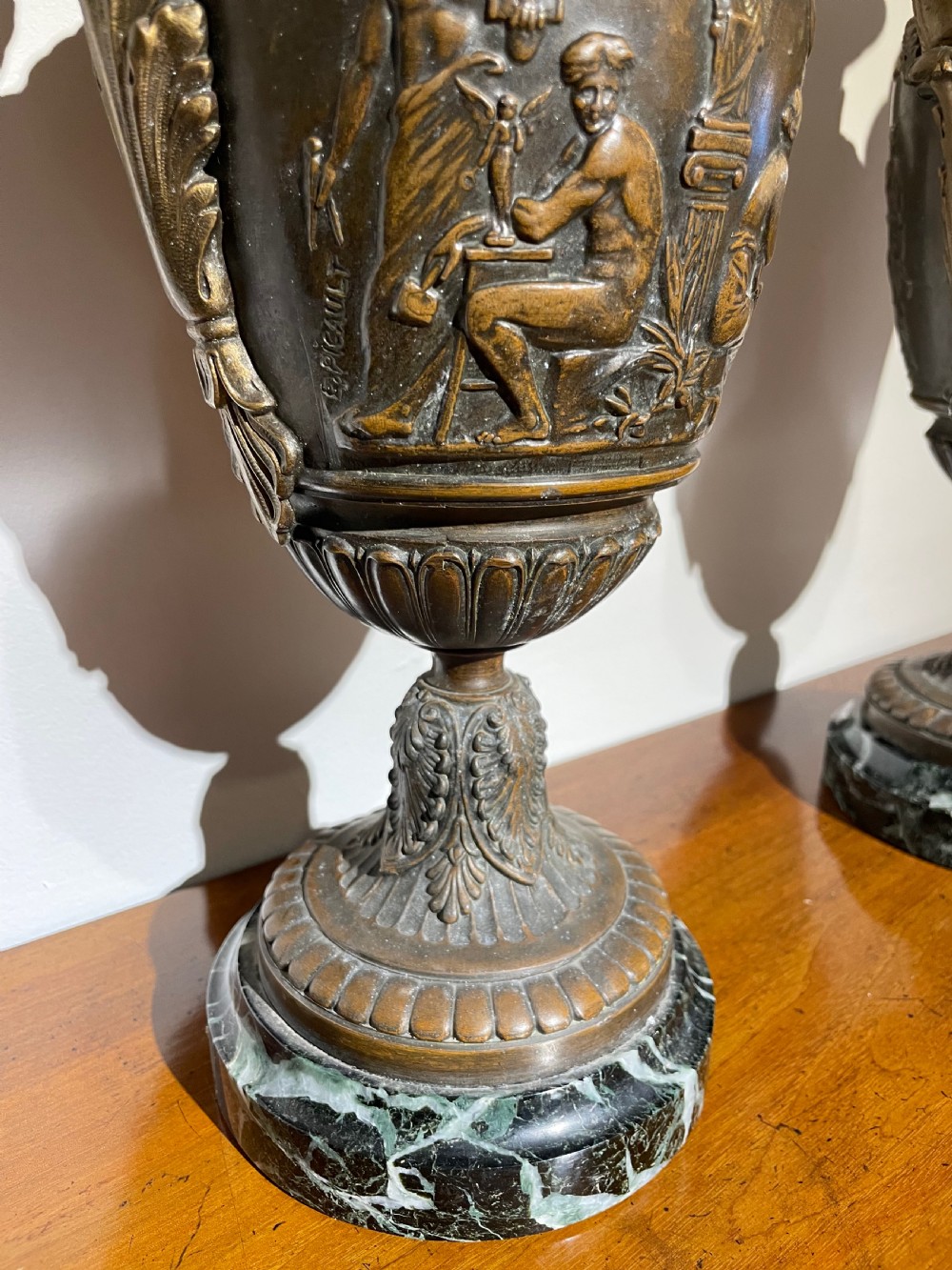 Two Spelter urns  View II