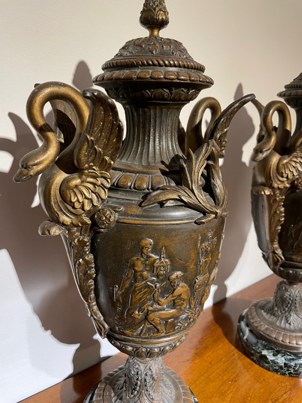 Two Spelter urns  View III