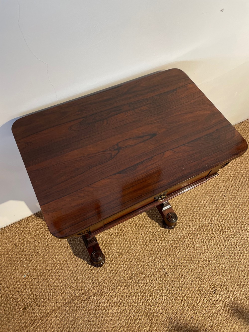 Antique rosewood sewing table / lamp table  View II