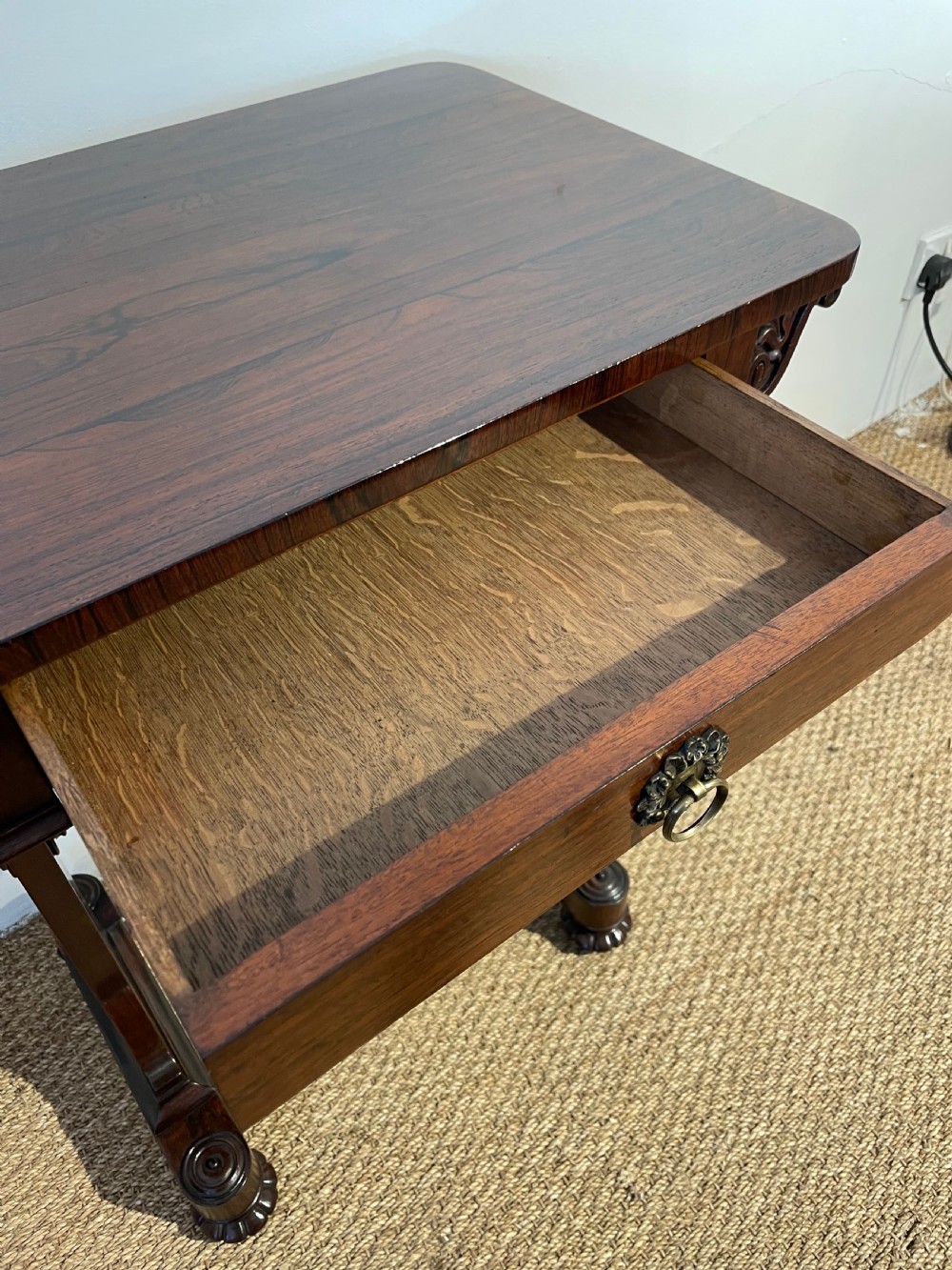 Antique rosewood sewing table / lamp table  View IV