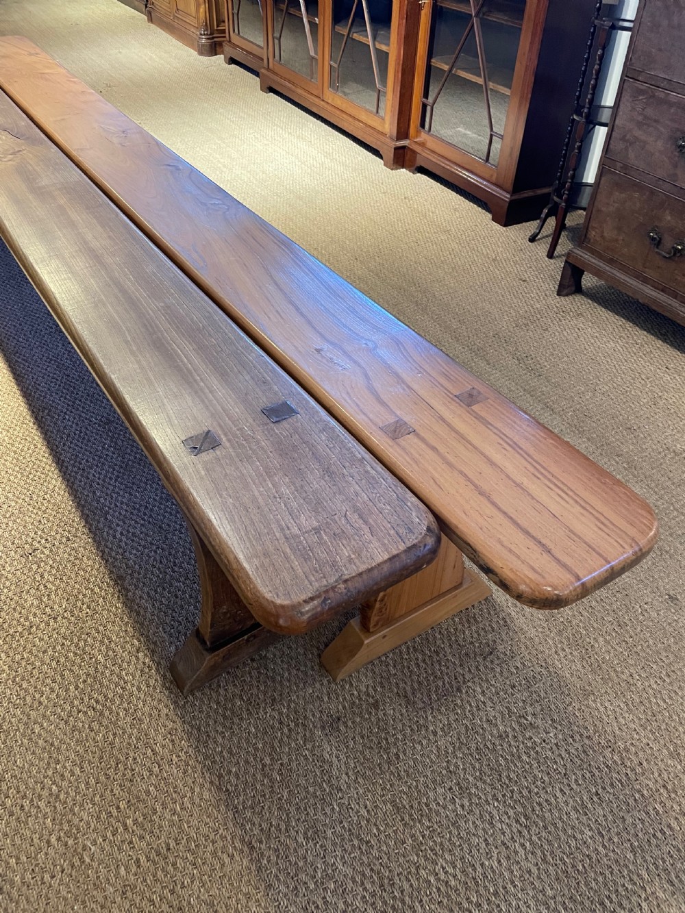 Large pair of elm benches  View II