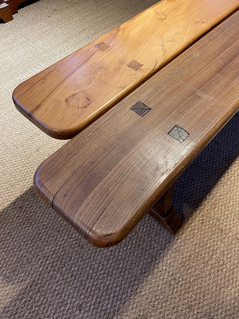 Large pair of elm benches  View III