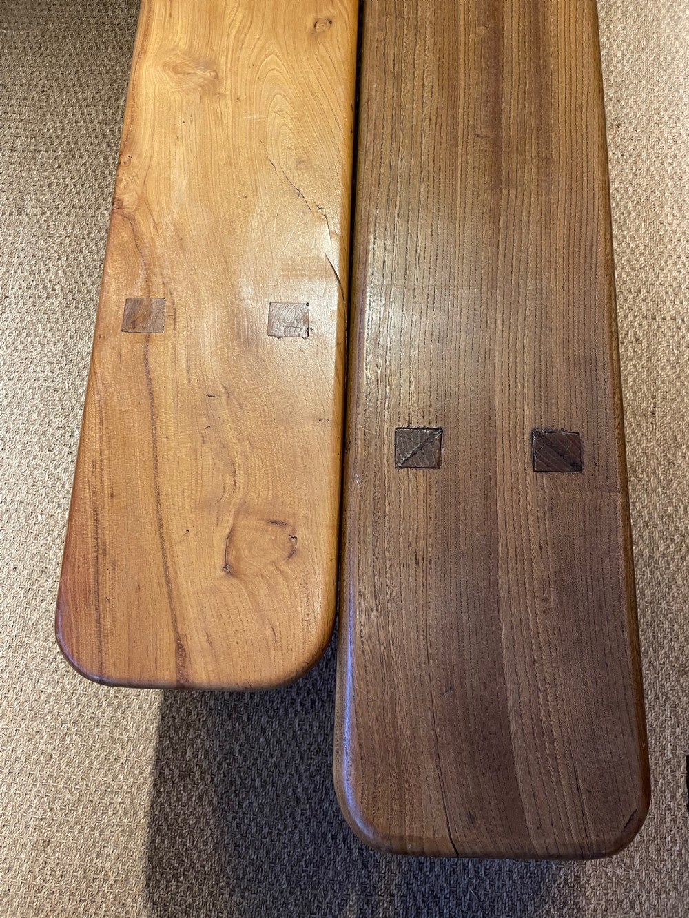 Large pair of elm benches  View V