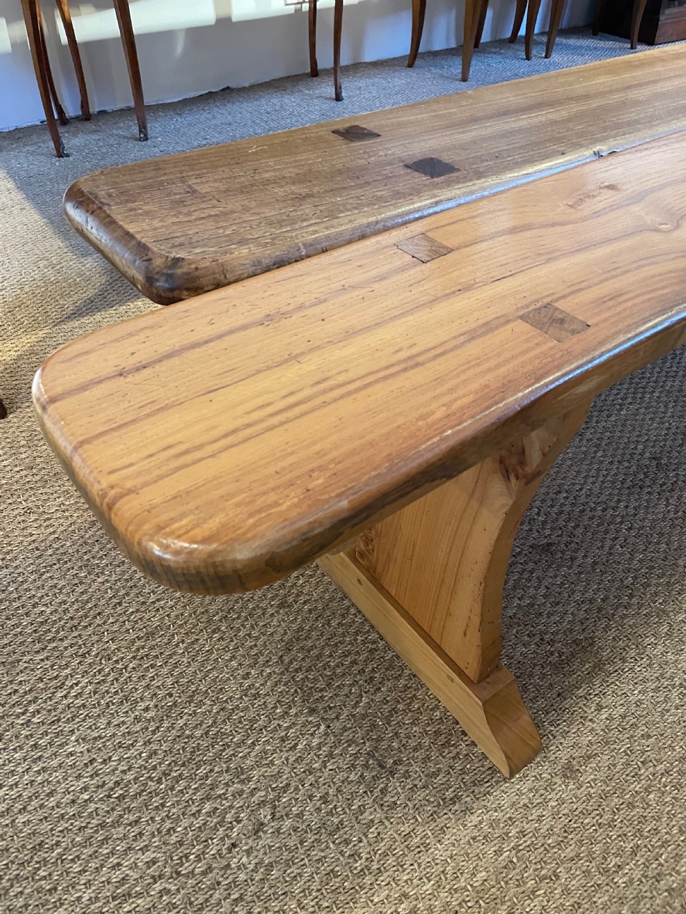 Large pair of elm benches  View VI