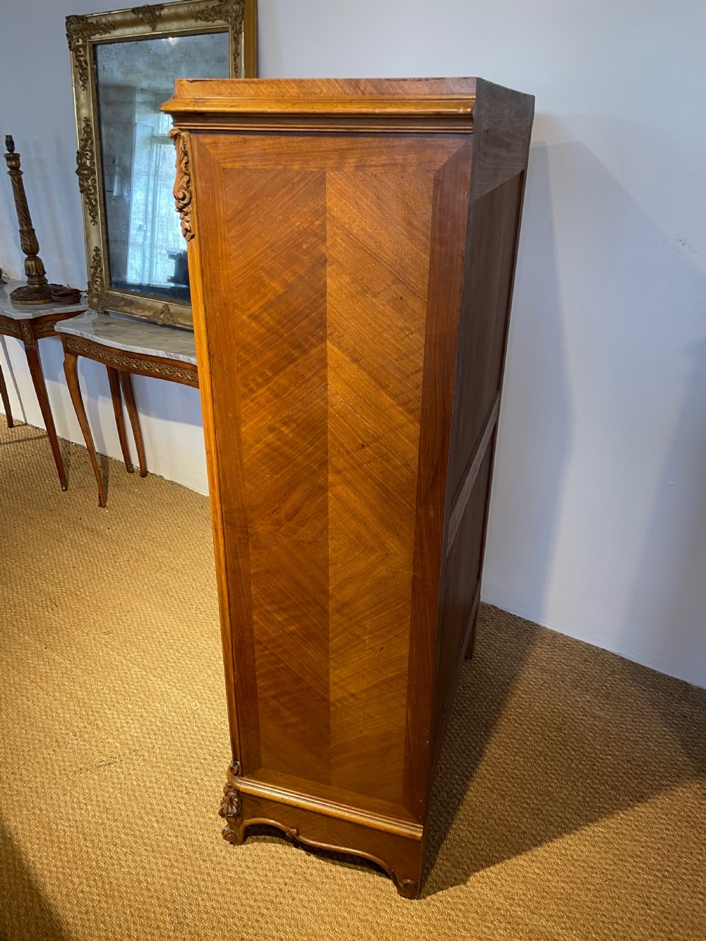 Tall narrow walnut chest of drawers  View VI