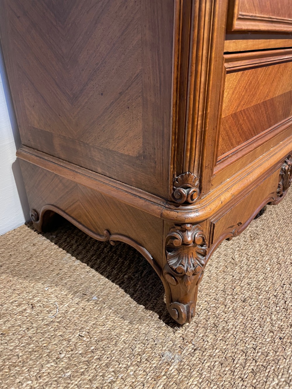 Tall narrow walnut chest of drawers  View VII