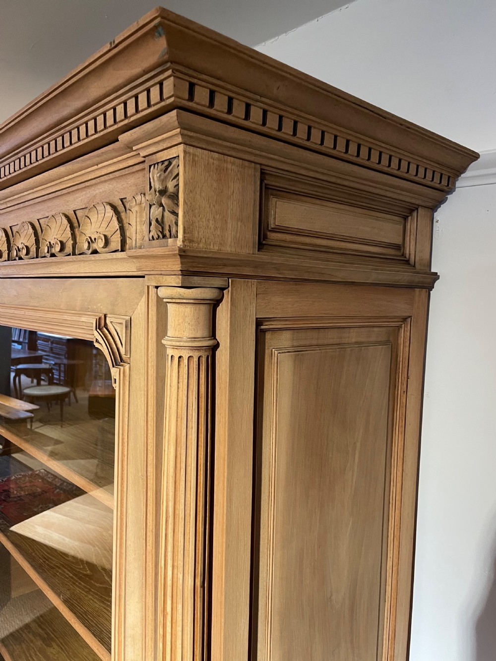 Walnut single door bookcase  View II