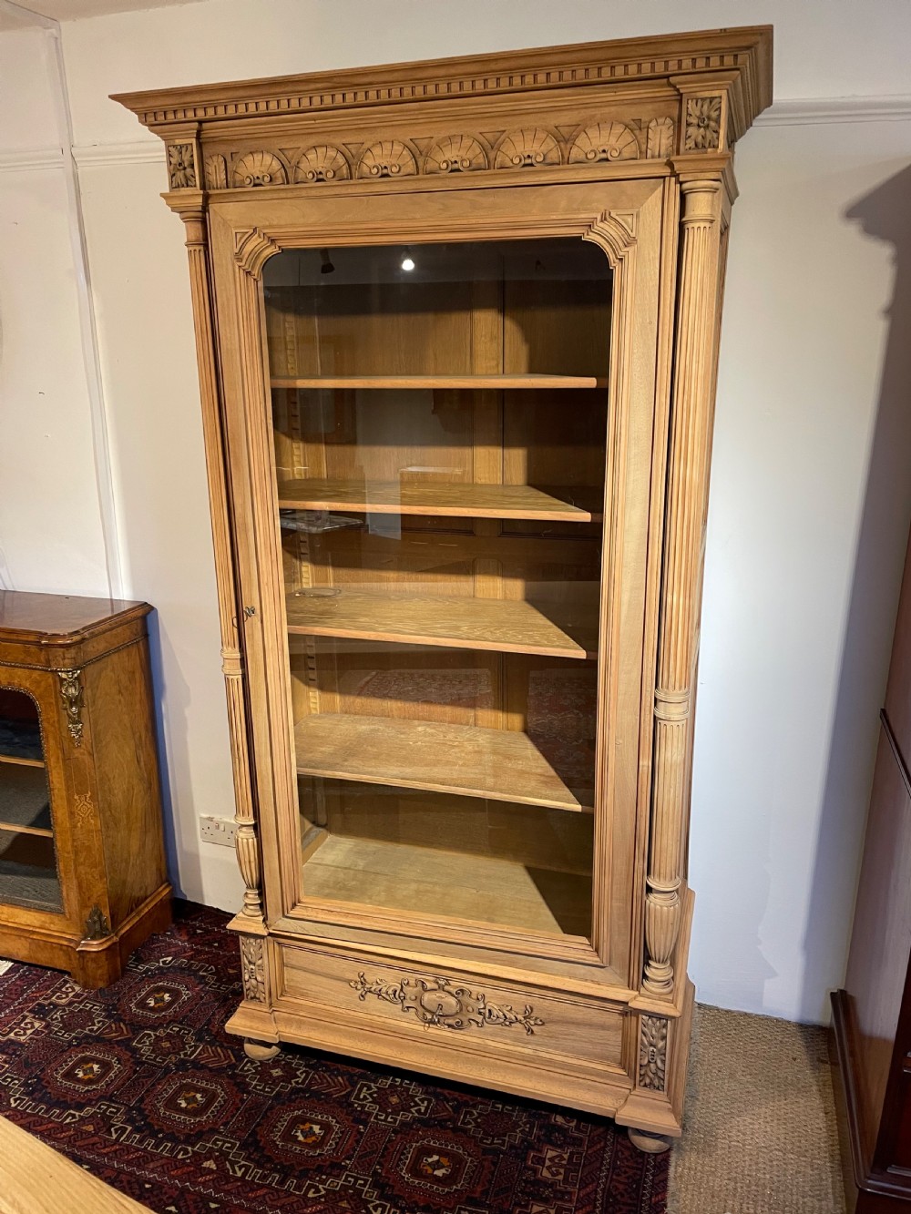 Walnut single door bookcase  View III