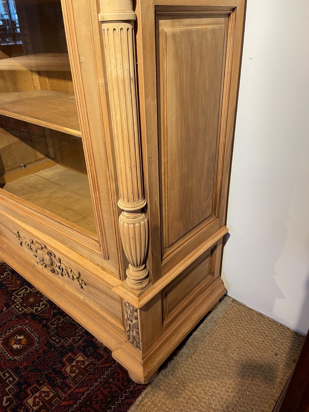 Walnut single door bookcase  View IV