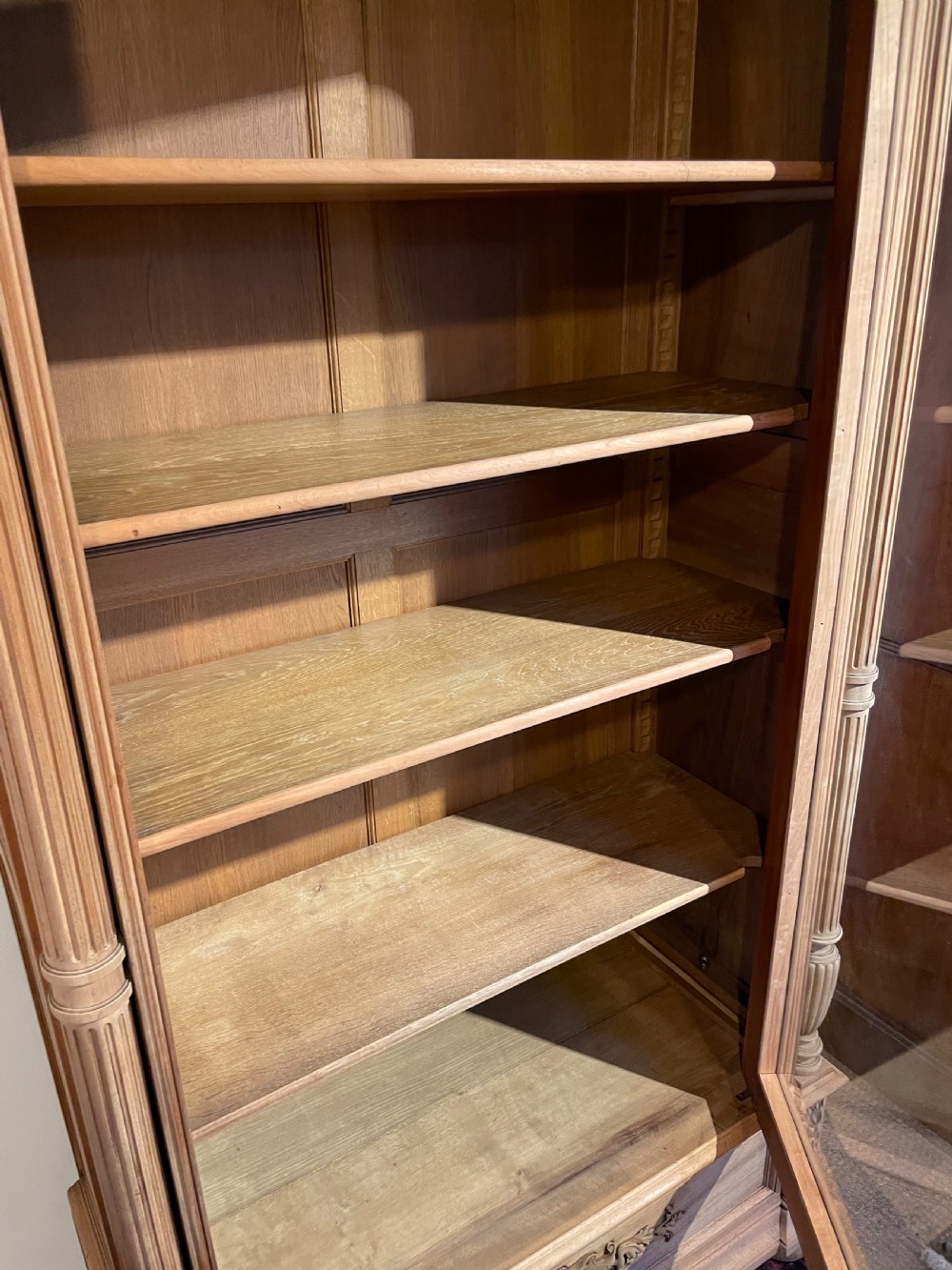 Walnut single door bookcase  View V