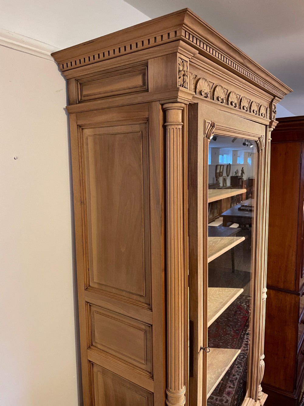 Walnut single door bookcase  View VI