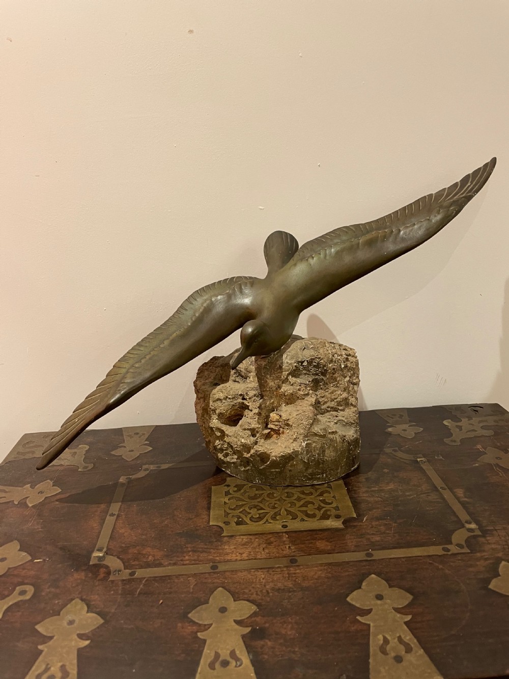 Art Deco bronze seabird “ Gh Laurent “