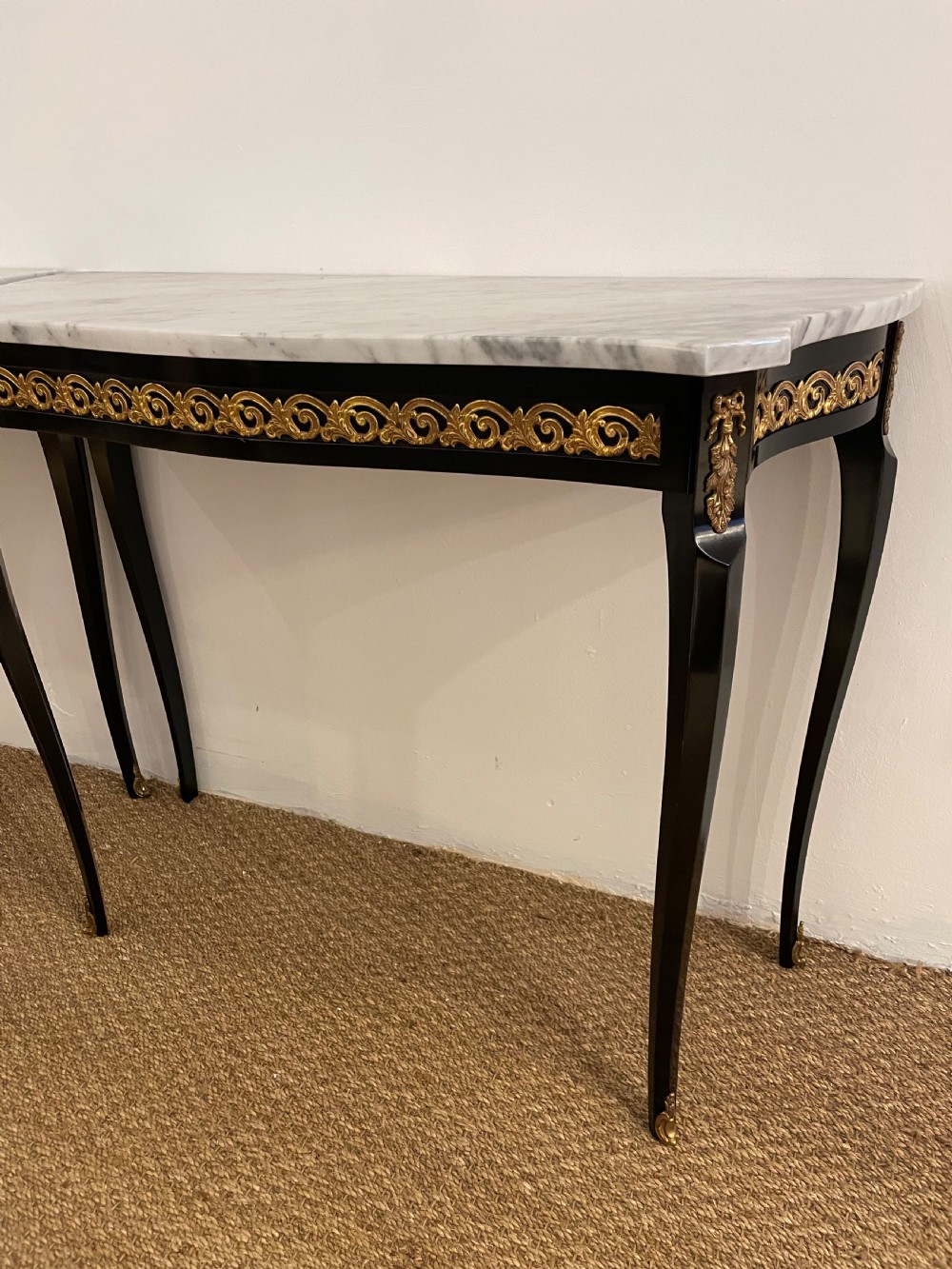 Pair of marble topped console tables  View IV