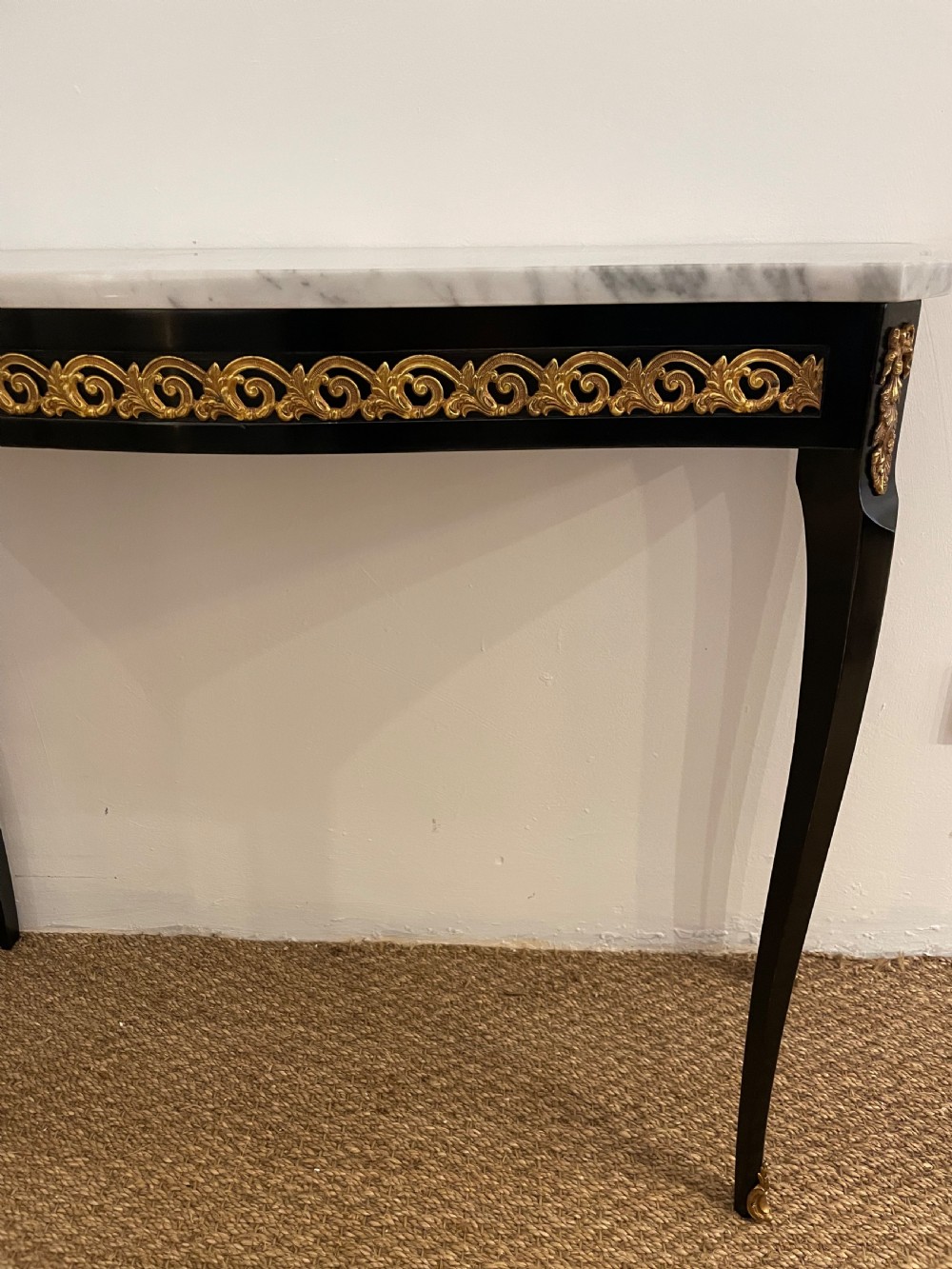 Pair of marble topped console tables  View V
