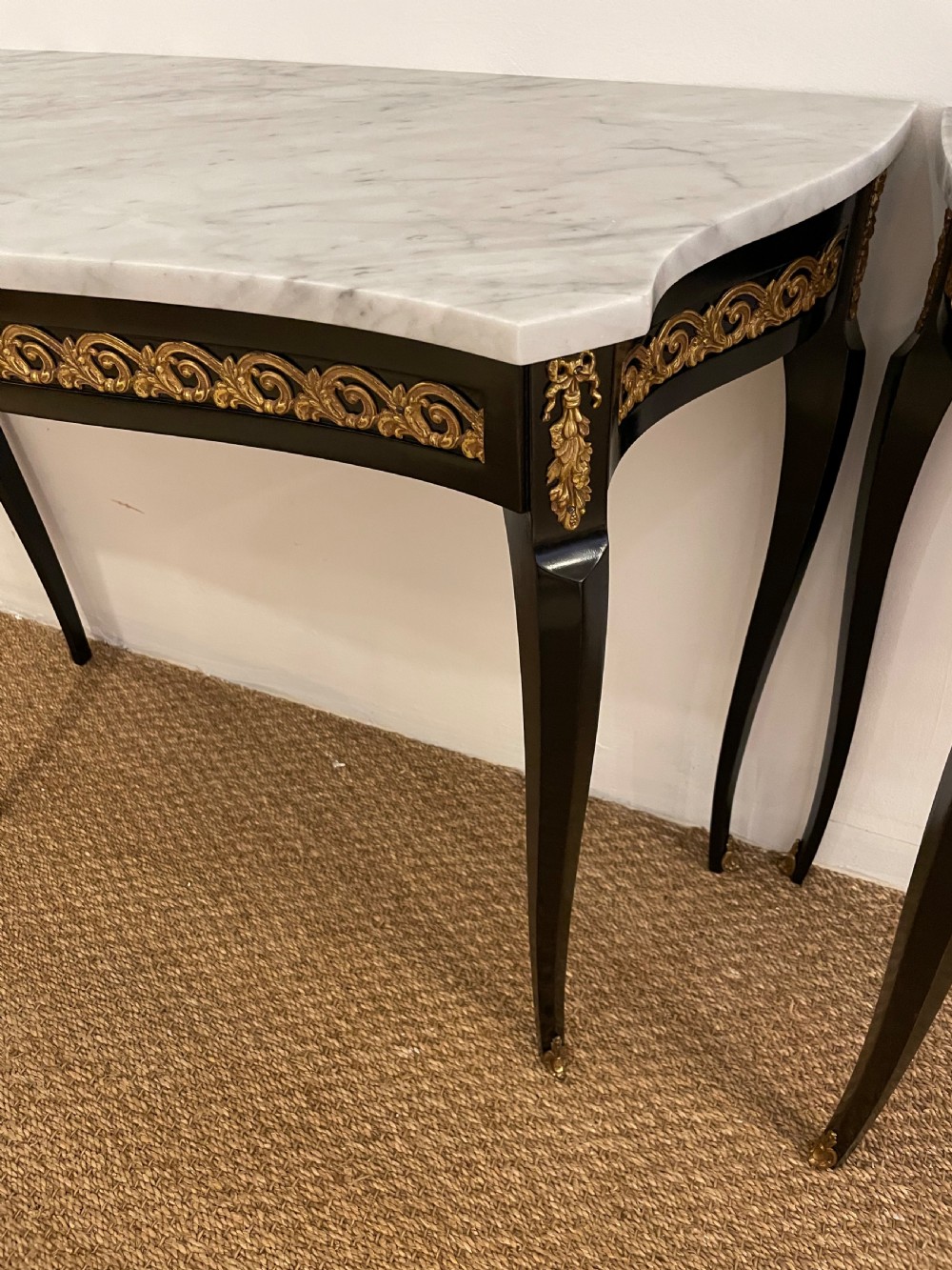 Pair of marble topped console tables  View VIII