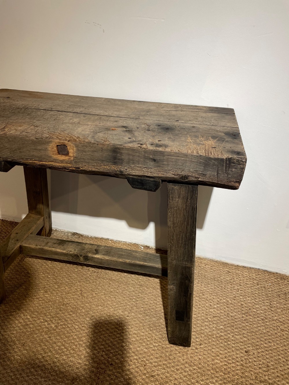 Rustic oak console table  View II