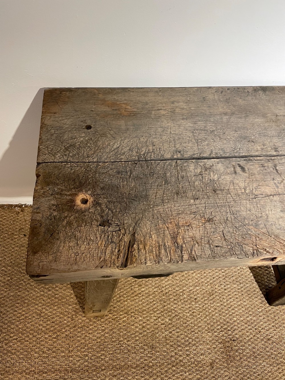 Rustic oak console table  View III