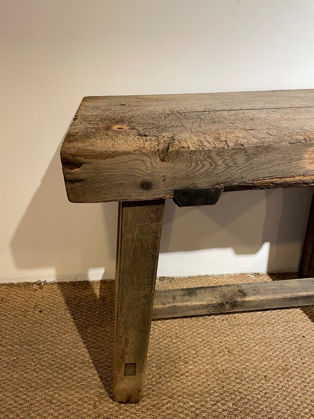 Rustic oak console table  View V