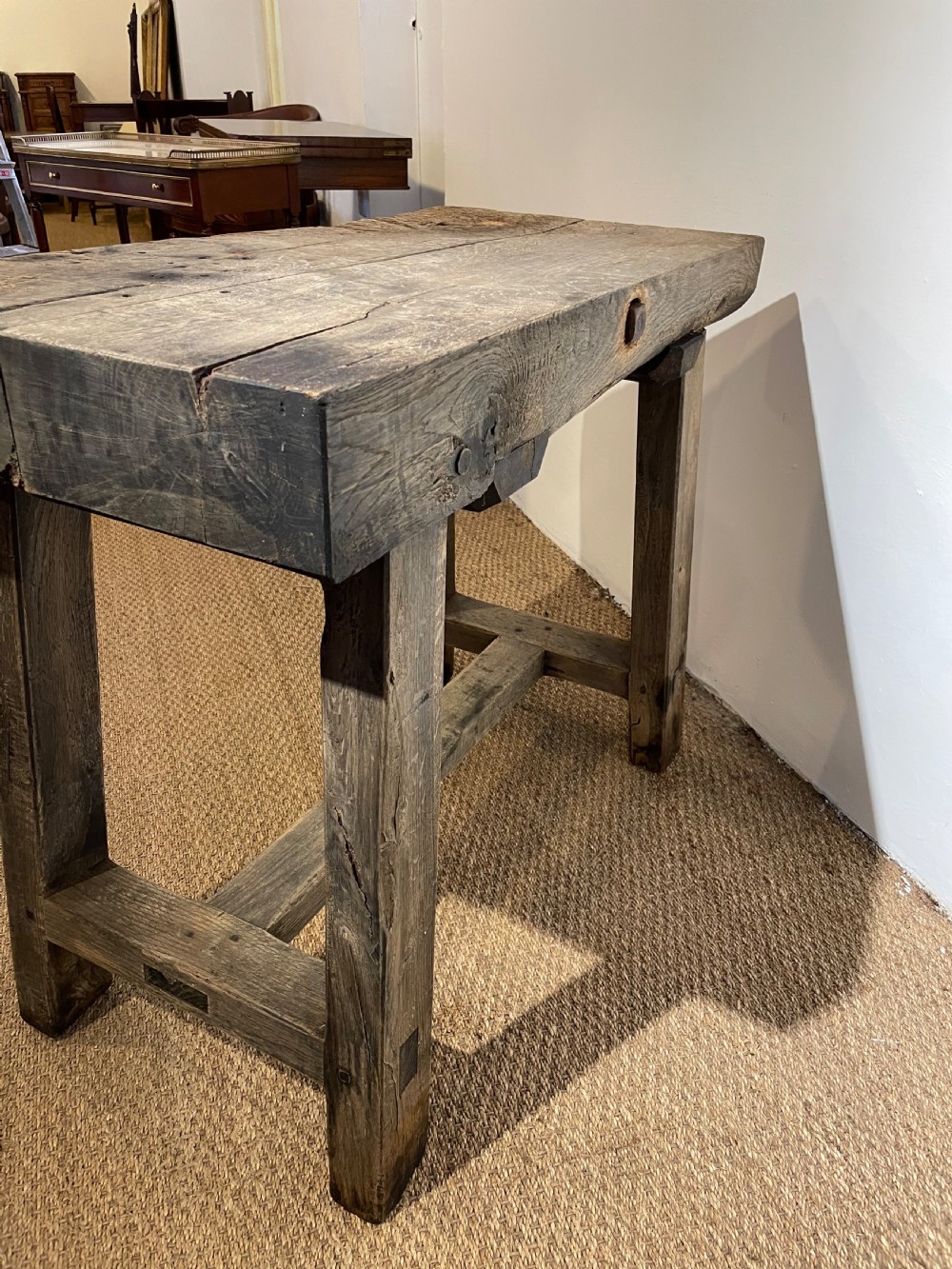 Rustic oak console table  View VI