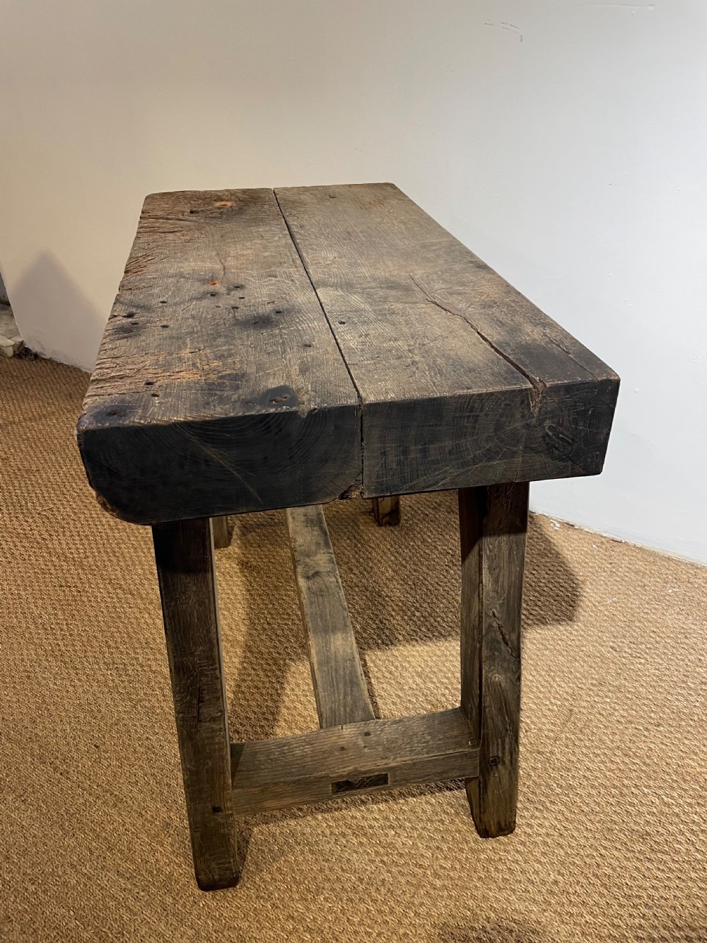 Rustic oak console table  View VII