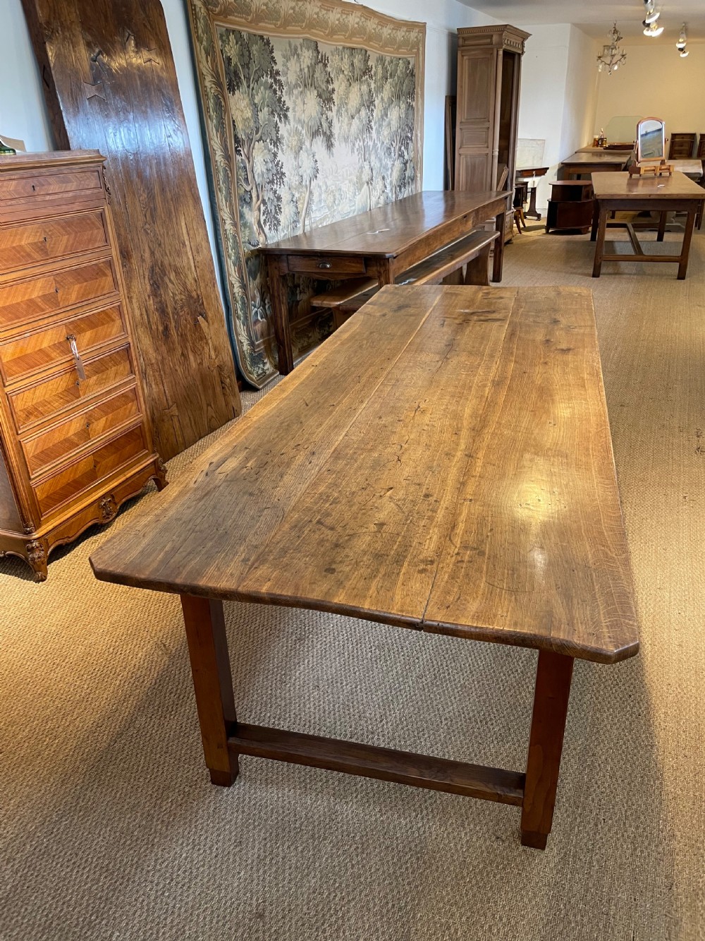 Large chestnut farmhouse table  View II