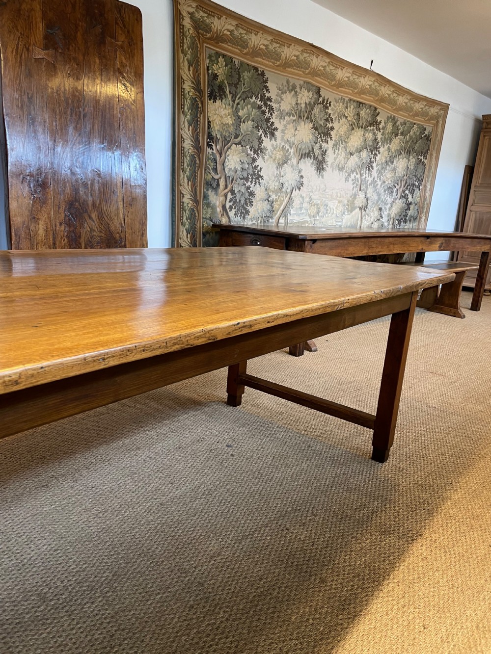 Large chestnut farmhouse table  View IV