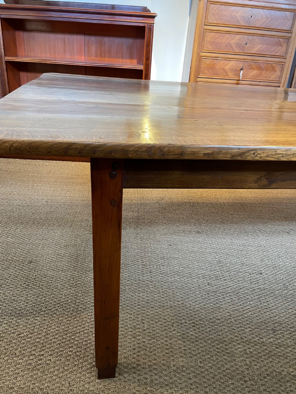 Large chestnut farmhouse table  View V