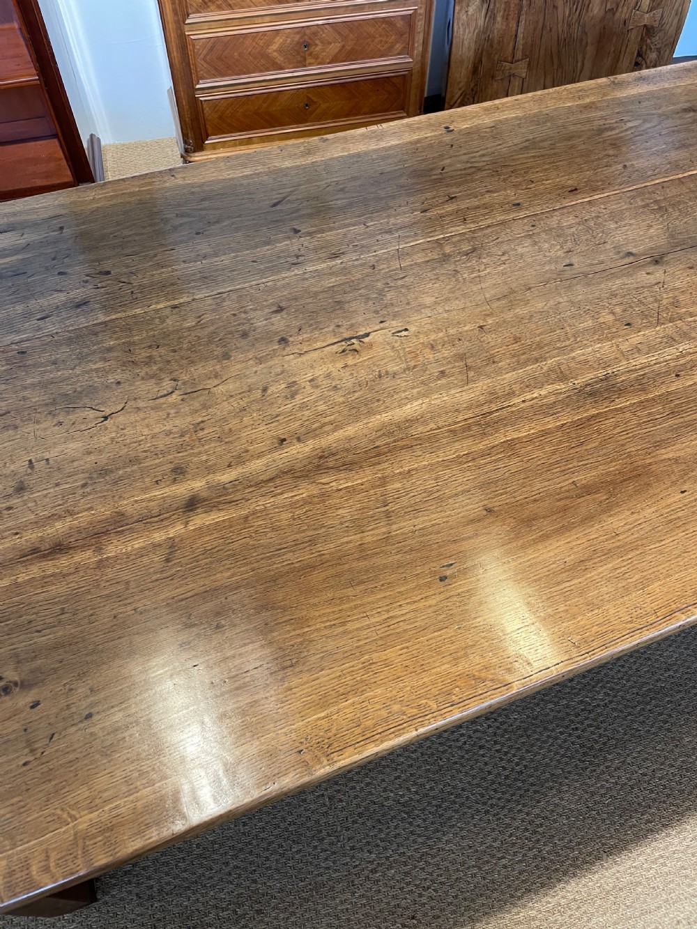 Large chestnut farmhouse table  View VI