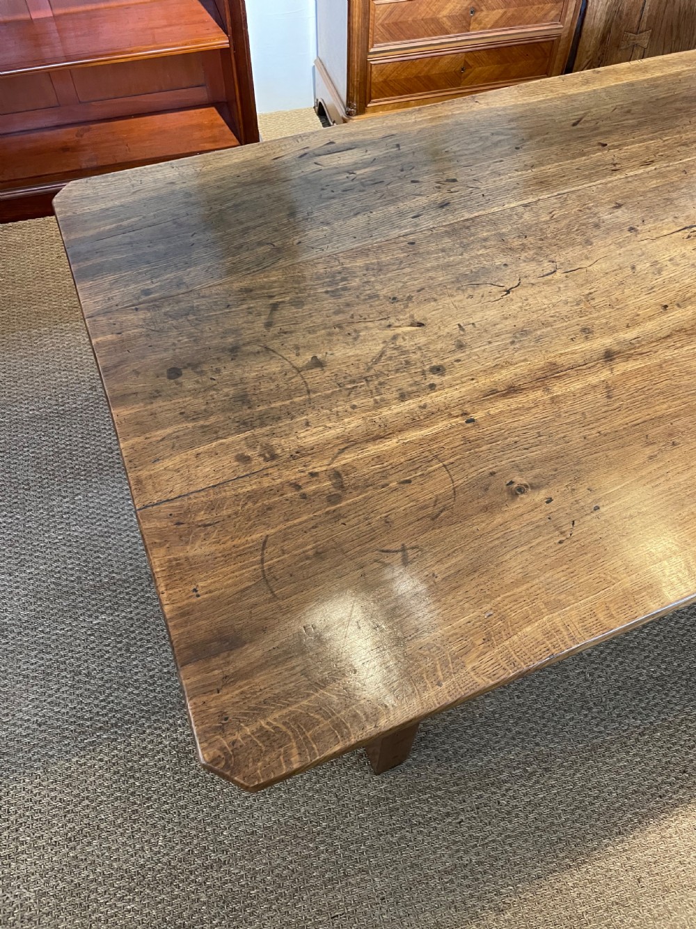 Large chestnut farmhouse table  View VII