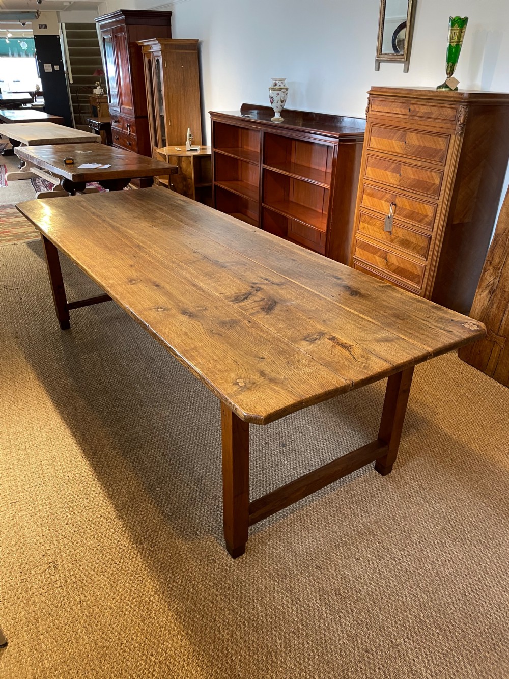 Large chestnut farmhouse table  View XI