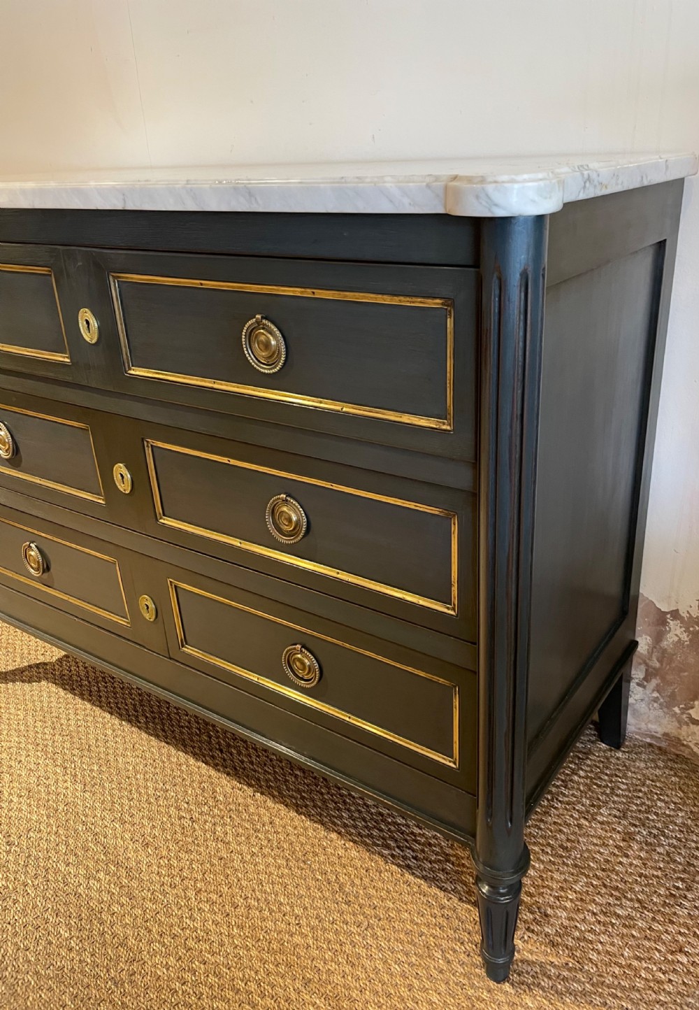 Painted Louis XVI style commode / chest of drawers  View II