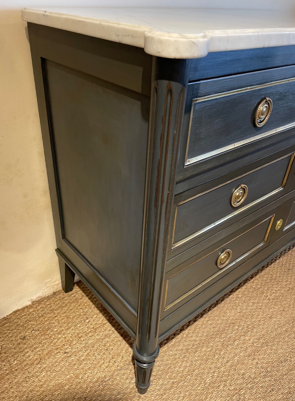 Painted Louis XVI style commode / chest of drawers  View III